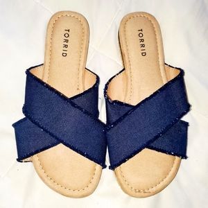 Torrid frayed-hem Denim Sandals